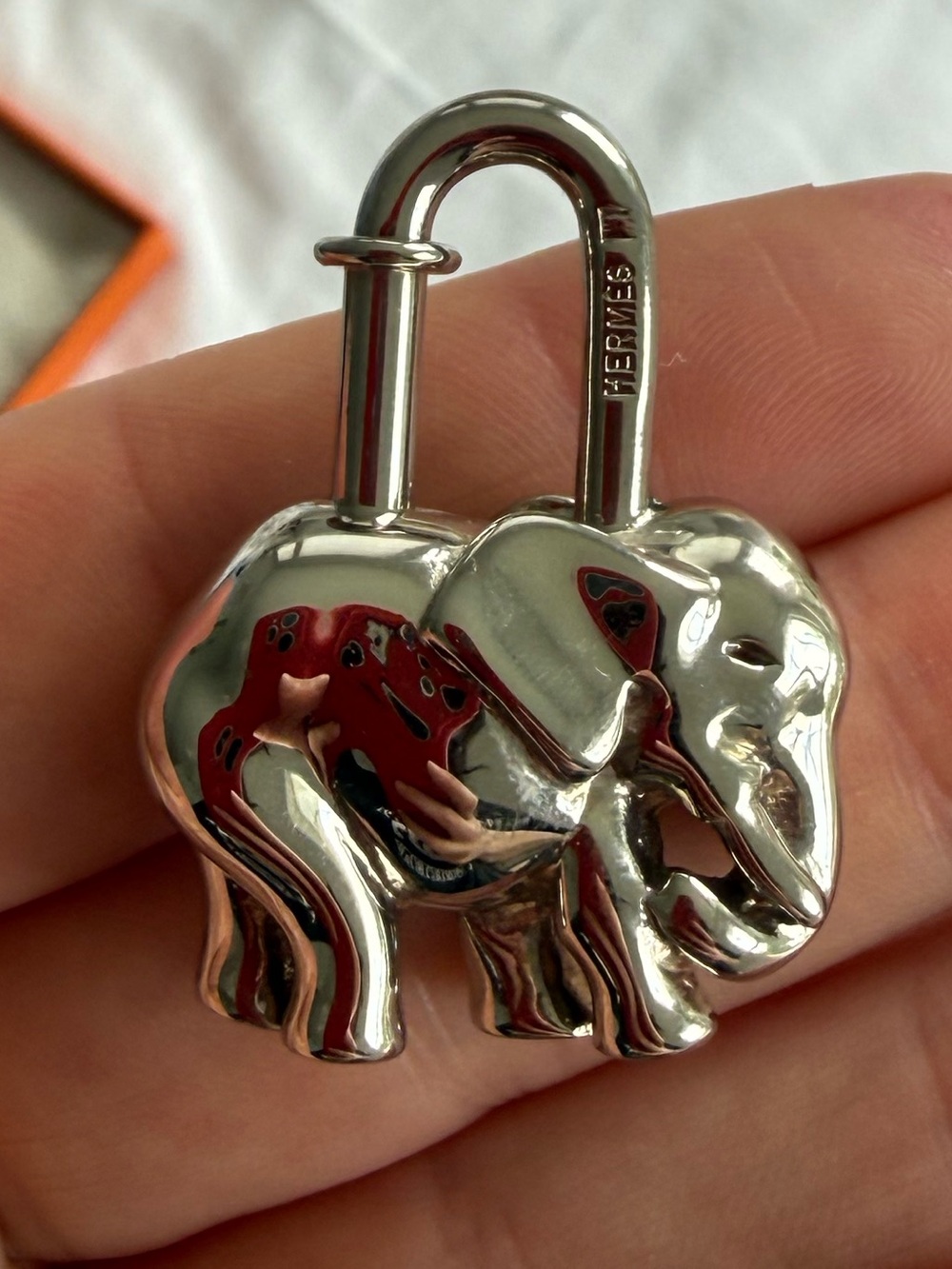 Hermes Silver Elephant Cadena